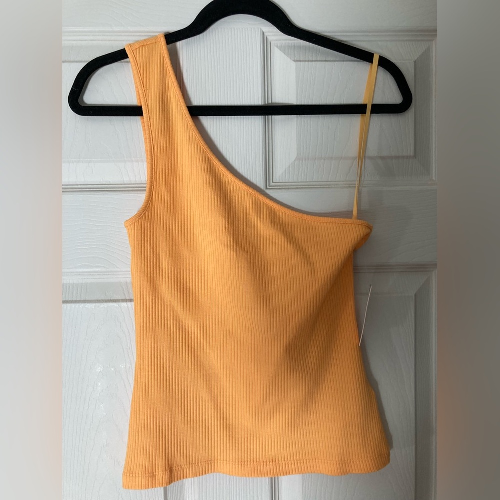 Anthropologie One-Shoulder Womens Light Orange Top NWT Size M